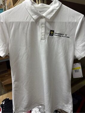 University of Central Florida Nike White Polo. Ladies small. New! *imperfect
